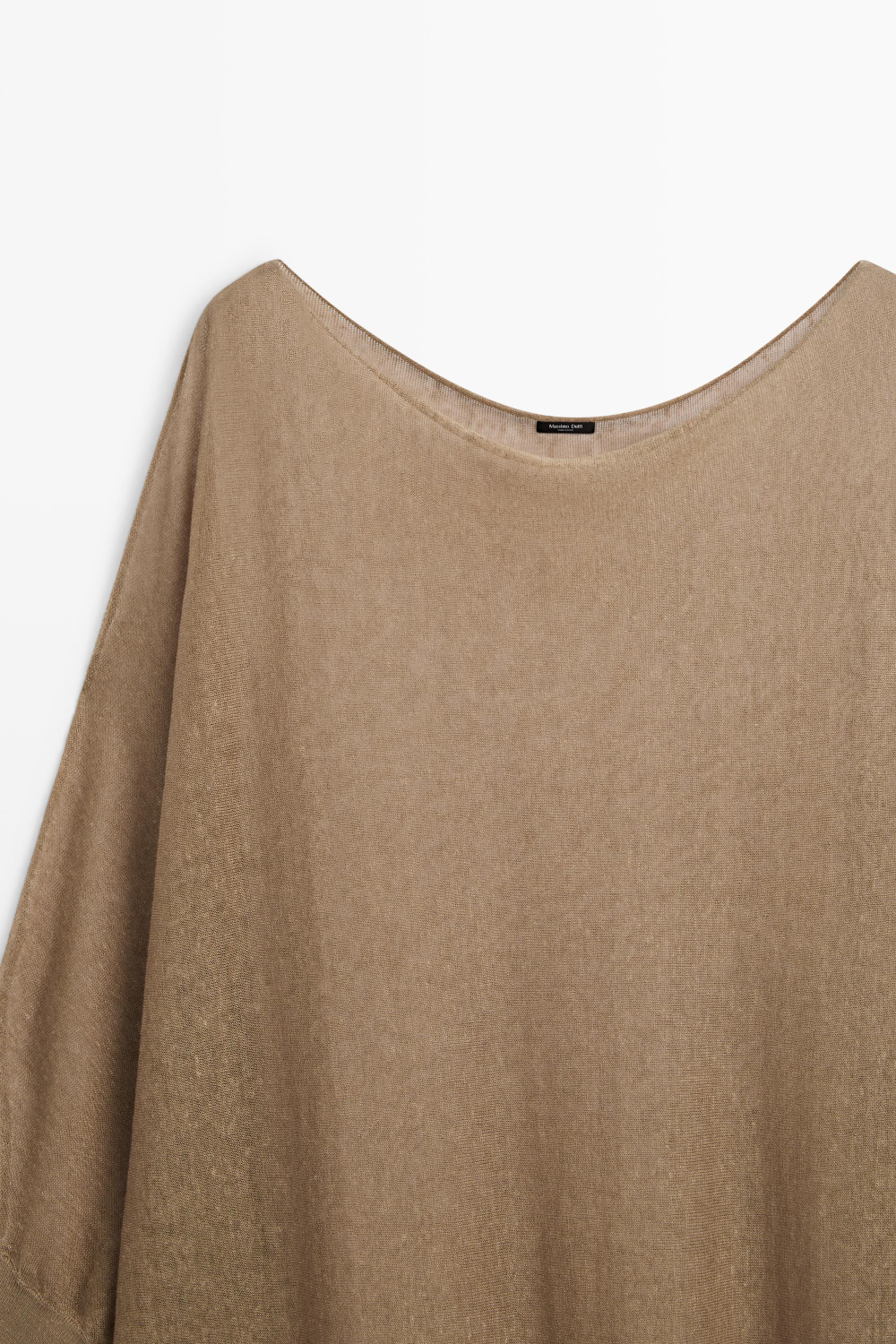 Massimo Dutti Свитер-накидка из смесового льна, болотно-зеленый