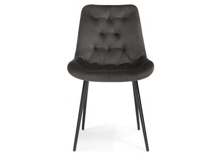 Стул на металлокаркасе Woodville Гояр графитовый, черный глянец, ножки черные