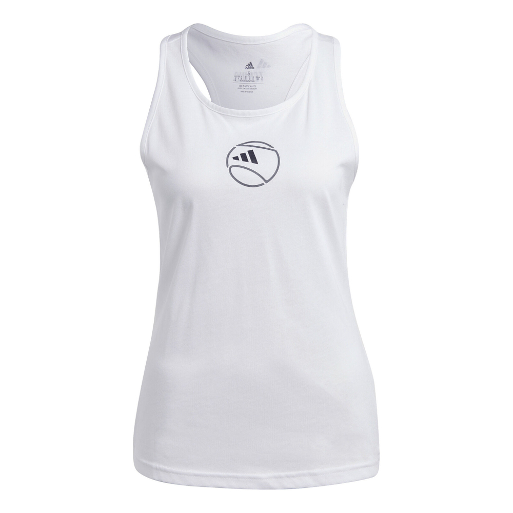 Женская теннисная майка adidas AEROREADY Graphic Tank Top Women - White
