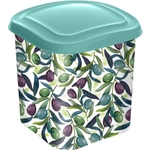 Емкость для сыпучих продуктов 1,8л с декором (зеленый)