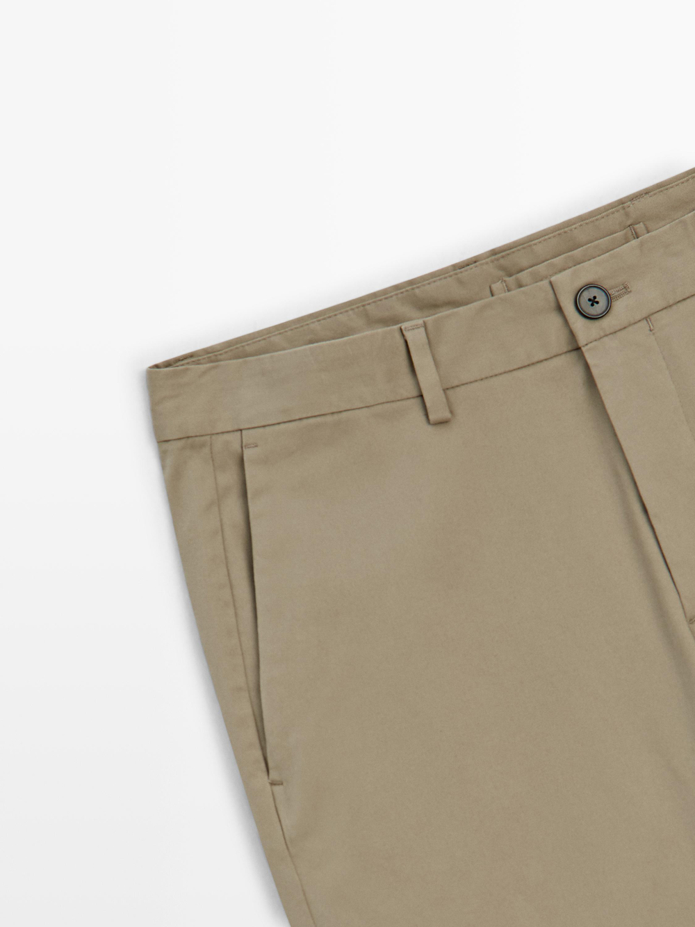 Massimo Dutti Зауженные брюки из хлопка, охра