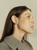 Пусеты Сердце змейка рубика