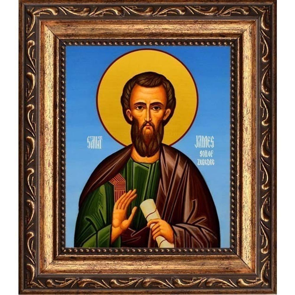 Иаков Зеведеев апостол, брат Иоанна Богослова. Икона на холсте.