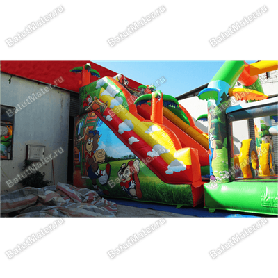 Коммерческий надувной батут "В гостях у жирафа", 9x4x5 м