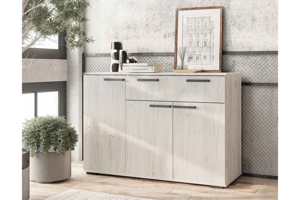 Комод Стандарт-4, Дуб крафт белый