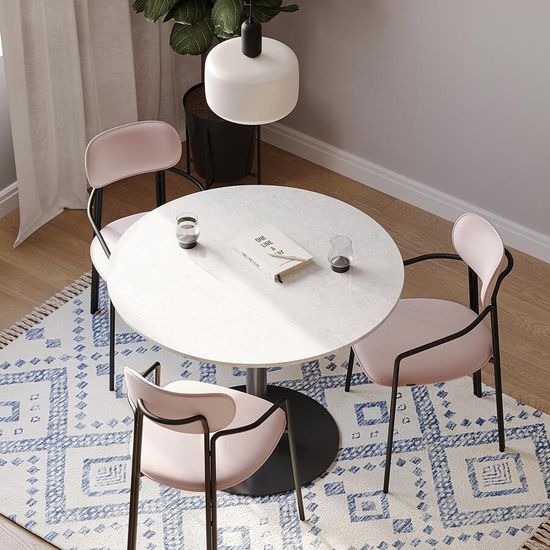 Стул ror, round, велюр, черный/розовый