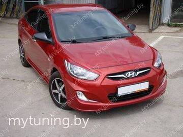 Юбка переднего бампера var.1 для Hyundai Solaris