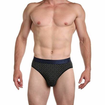 Мужские трусы брифы черные с узором Sergio Dallini SG2933-1