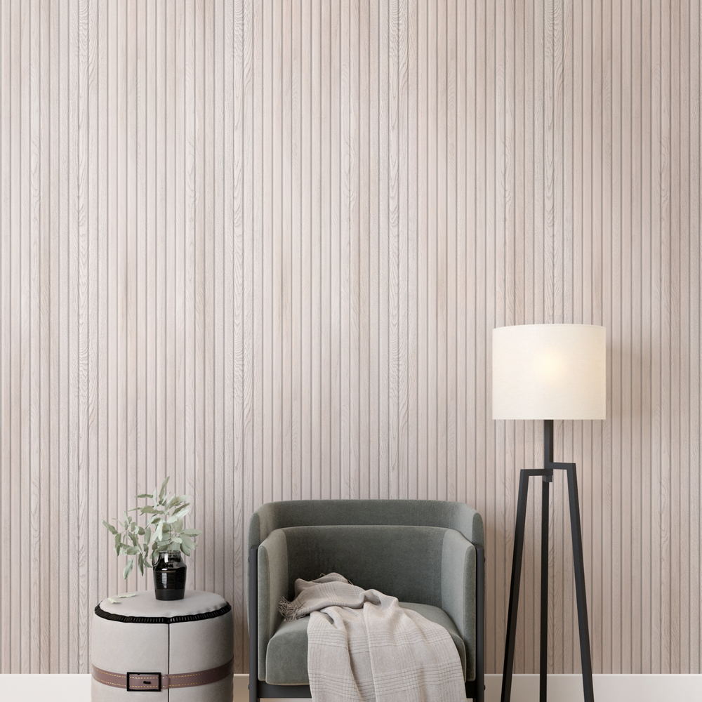 Панель Стеновая Реечная МДФ Stella Beats Light Ясень Айвори 2700x119x16 (4шт.упак.)