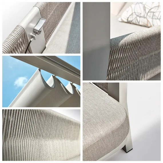 Шатер с лежаками Borromeo, бежевый, светло-серый