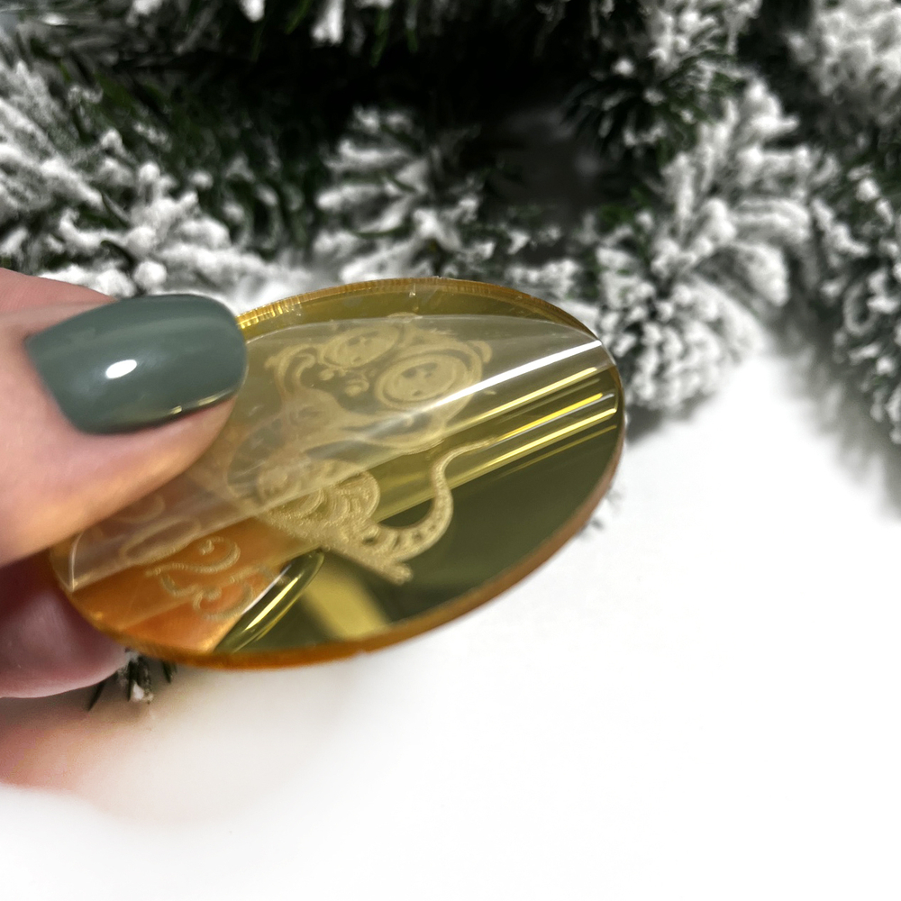 Декор акриловый "2025" (с часами), 5,5*2,2 см