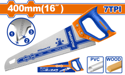 Ножовка по дереву 400 мм 7TPI (6/24) WADFOW WHW8G16