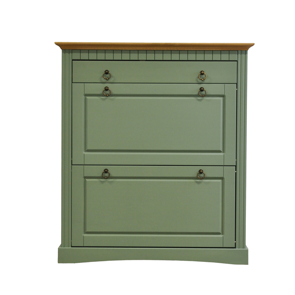 Dipriz Тумба для обуви Неаполь, 2 двери 1 ящик, сосна, 87х97х21 см, эвкалипт