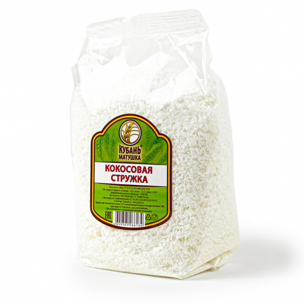 Кокосовая стружка "Кубань Матушка", файн 200 гр. (8шт)
