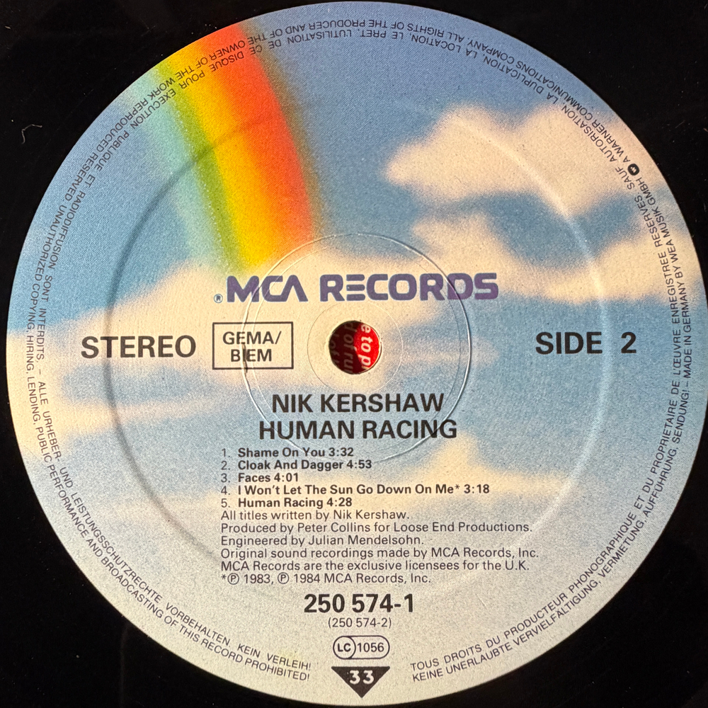 Nik Kershaw - Human Racing (Германия 1984г.)