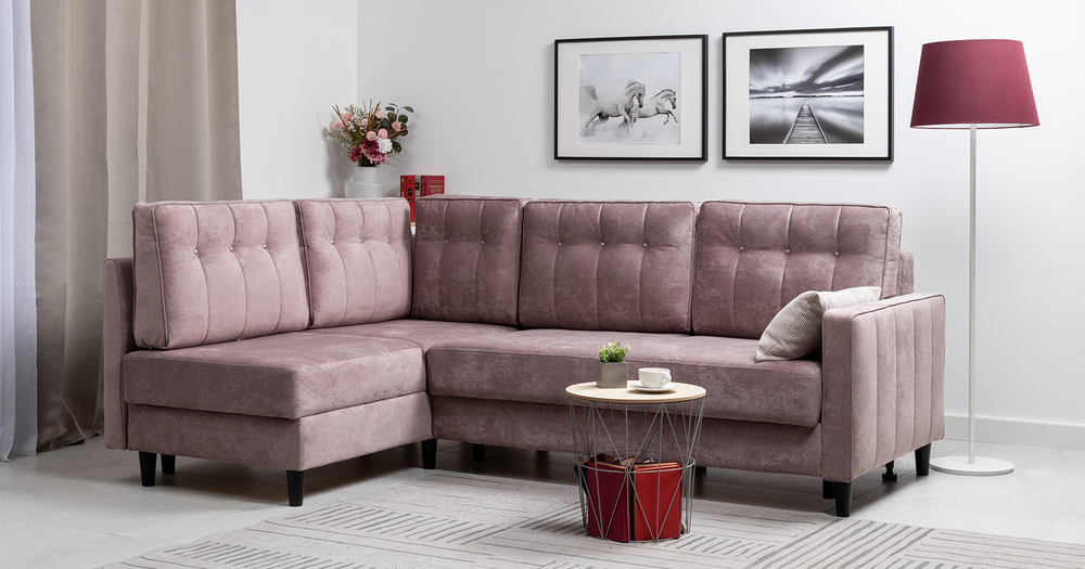 Арно угловой диван-кровать (пепел розы)