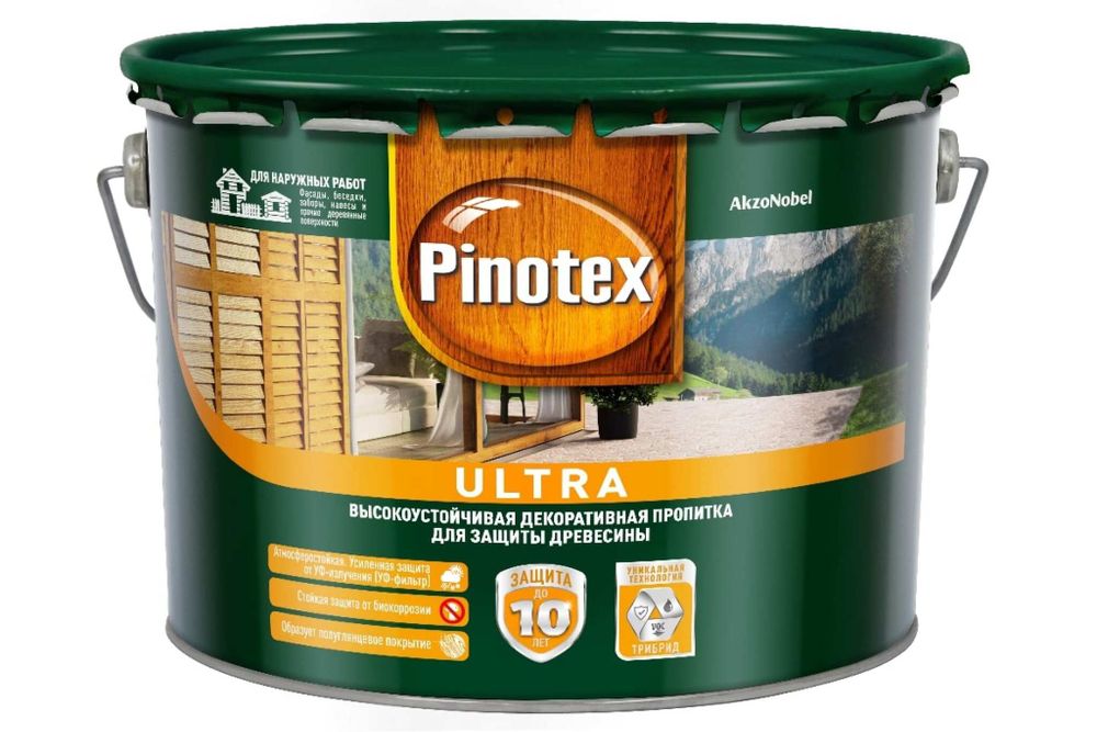 Тиксотропный антисептик PINOTEX ULTRA NW УФ защита, красное дерево 9л 5353806