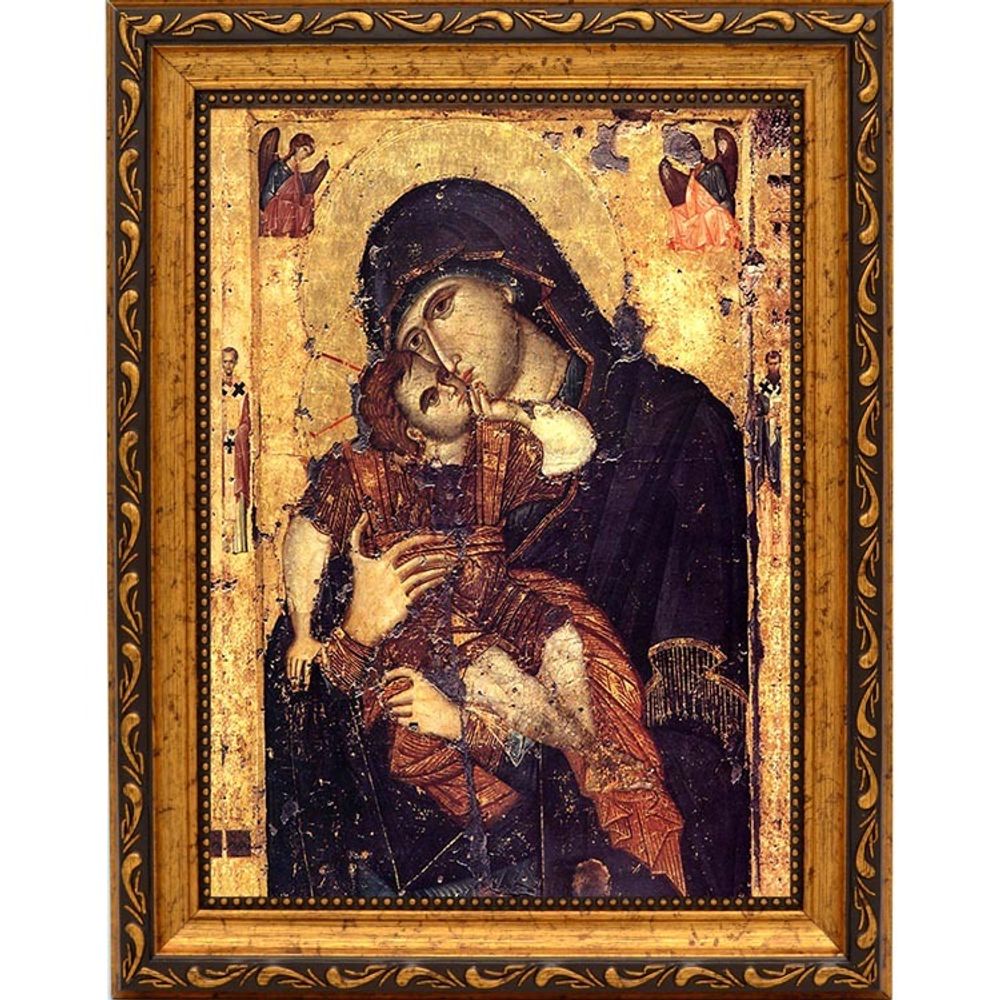 Сладкое лобзание. Копия афонской иконы Божьей Матери на холсте.