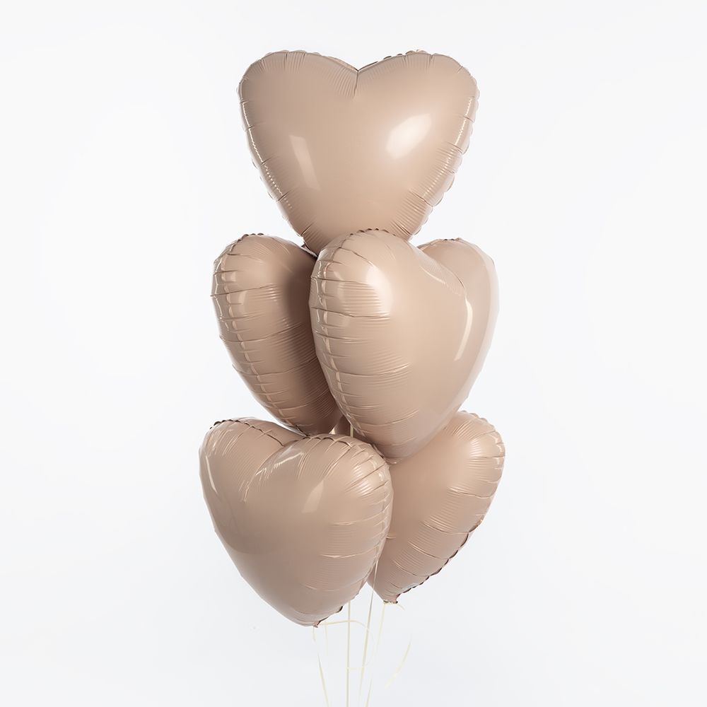 Ag Шар Сердце 19''/46 см, Мистик Кремовый сатин (БГ-15) (2)  Изображение3