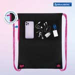 Мешок для обуви BRAUBERG PREMIUM, карман, подкладка, светоотражайка, 43х33 см, "Pop style", 271619