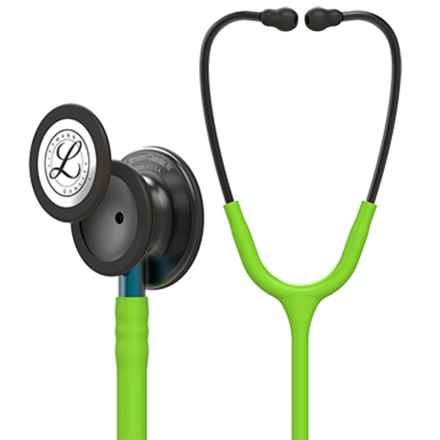 Стетоскоп Littmann Classic III, лимонно-лаймовый, дымчатая акустическая головка, голубой ствол (5875)