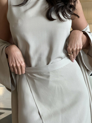 Платье AMBRA с полуюбкой, бежевый