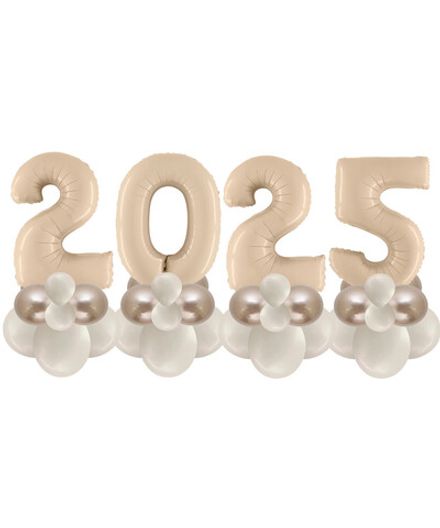Стойки из цифр "2025 в нежно-бежевом цвете" 102 см 4 шт