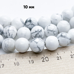 Магнезит бусины, диаметр 10,2-10,3 мм, цена за 9 шт (1/4 нити)