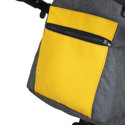 Детская коляска Alis Alvaro F 3 в 1 Al 02 т.серый+св.серый+желтая кожа