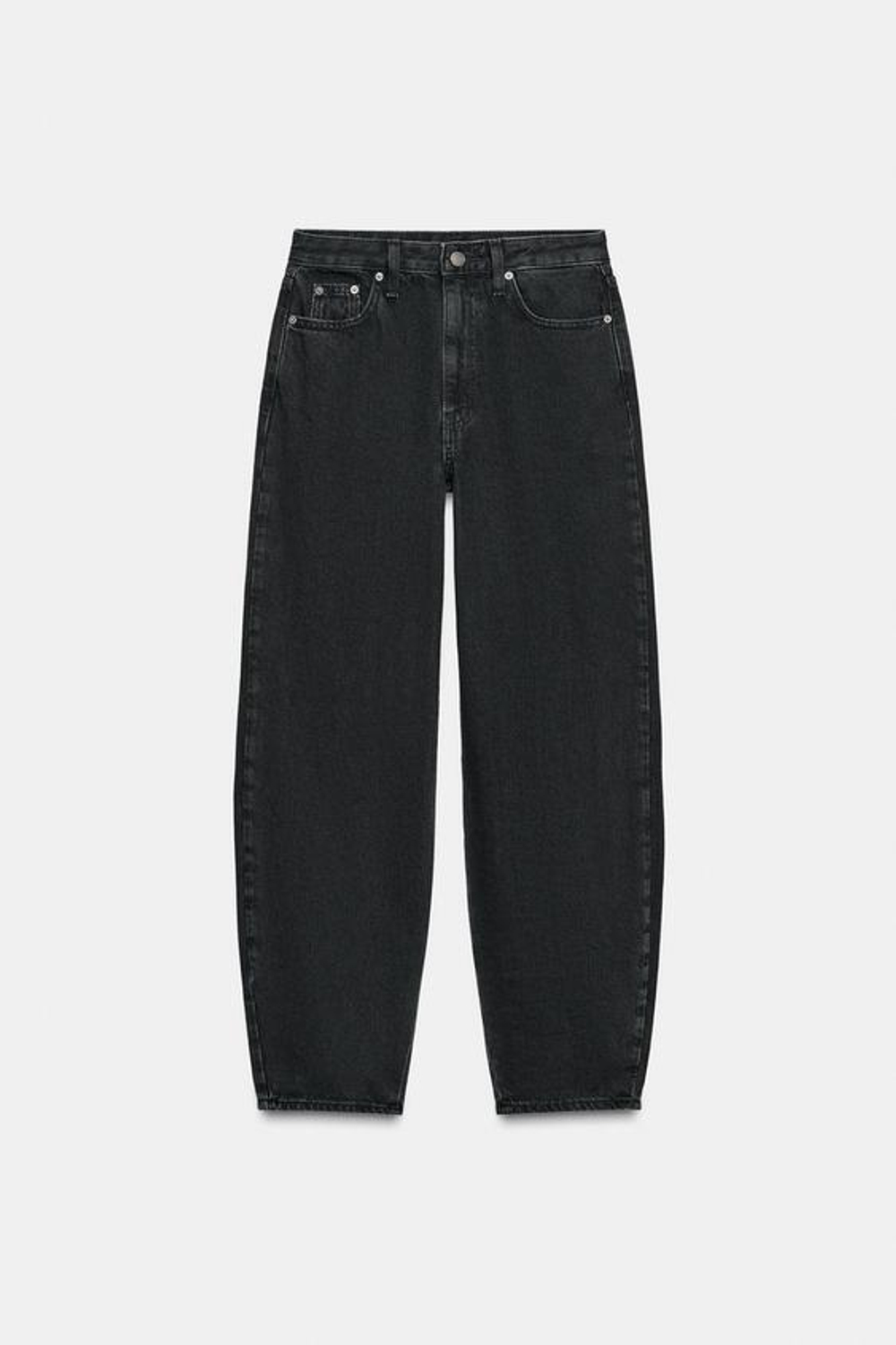 ZARA ДЖИНСЫ ZW COLLECTION BARREL СО СРЕДНЕЙ ПОСАДКОЙ, ЧЕРНЫЙ