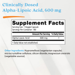 Doctor's Best, альфа-липоевая кислота 600, 600 мг, 180 вегетарианских капсул