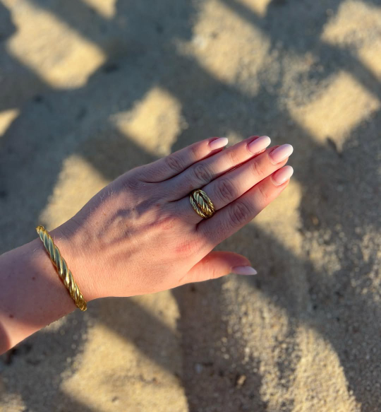 Кольцо ORI TAO, Merida, разъемное, крученое, OT24.2-19-40427 (золотистый)