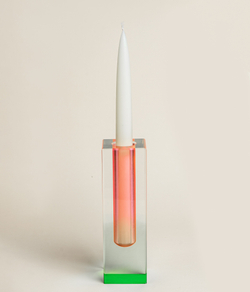 Ваза/Подсвечник из акрила 5 х 5 х 16 Розово-зеленый