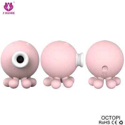 Вакуумный клиторальный стимулятор Octopi (3 реж. вибрации, 6 реж. вакуума) (Цвет: нежно-розовый)