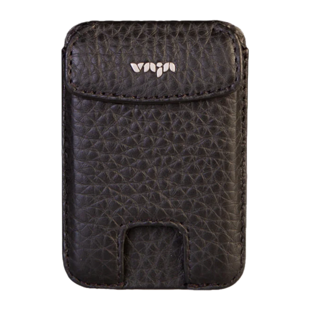 Магнитный кожаный чехол-бумажник Vaja V-Mag Mini Wallet Floater Картхолдер ручной работы из натуральной патагонской кожи «флотер» с магнитной застёжкой. Вмещает до трёх карт (со временем — до семи)