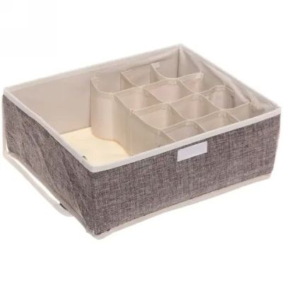 Кофр - органайзер для хранения вещей с прозрачной крышкой «УЮТДОМА», цвет серый, 13 отделений, 32*24*12см✦