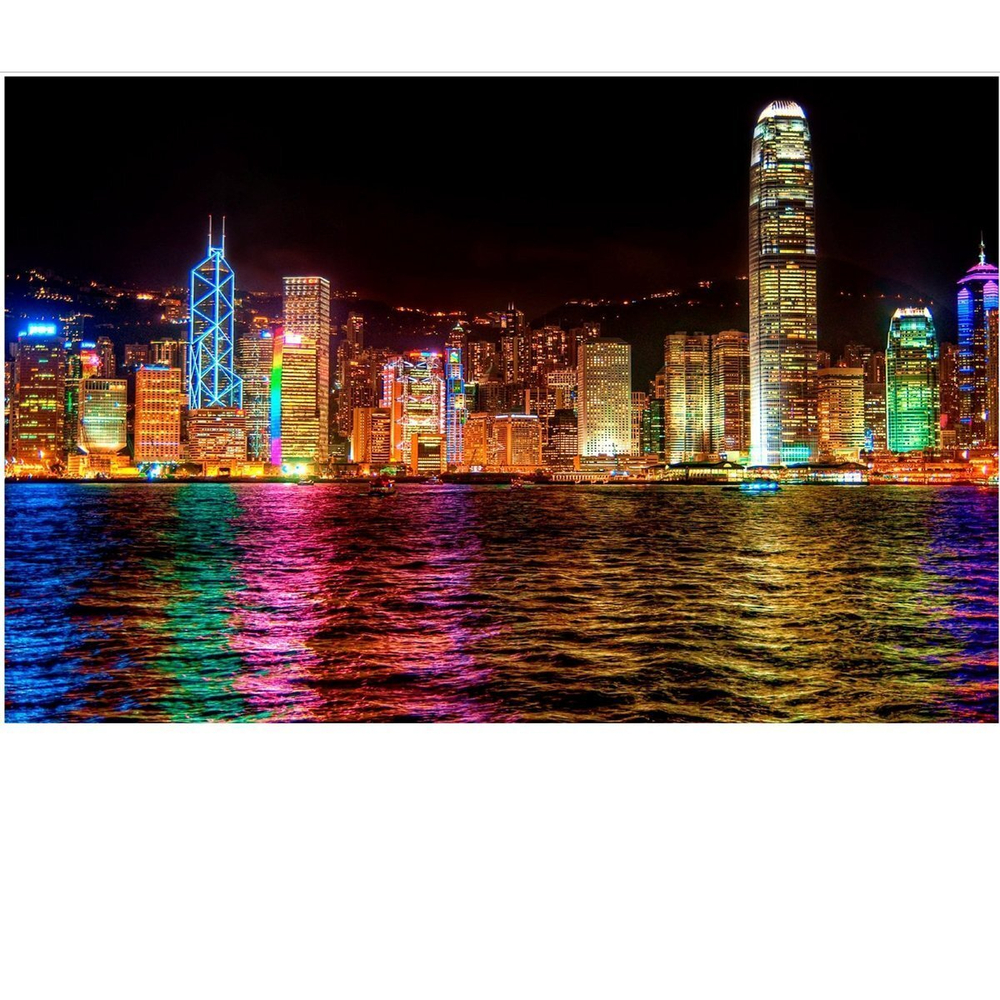 Алмазная мозаика Alingar, на подрамнике, с полным заполнением, (матов.), 40х50 см, 20 цветов, "Ночной мегаполис"