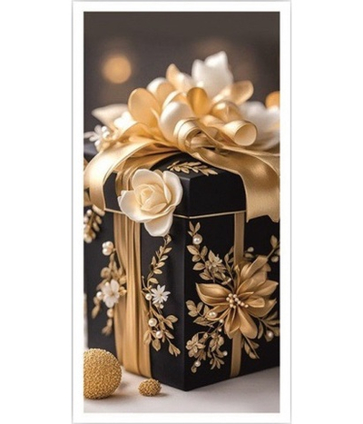 Конверт для денег, Роскошный подарок, Черный/Золото