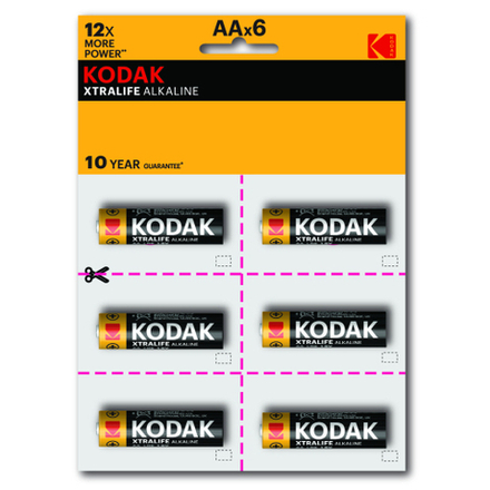 Батарейки Kodak LR6-12BL perforated (6x2BL) XTRALIFE Alkaline [KAA-2x6 perf]