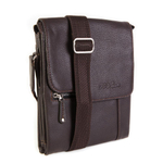 Фото мужская сумка наплечная коричневая из эко кожи 25х21х4 см Paulo Valenti TK113