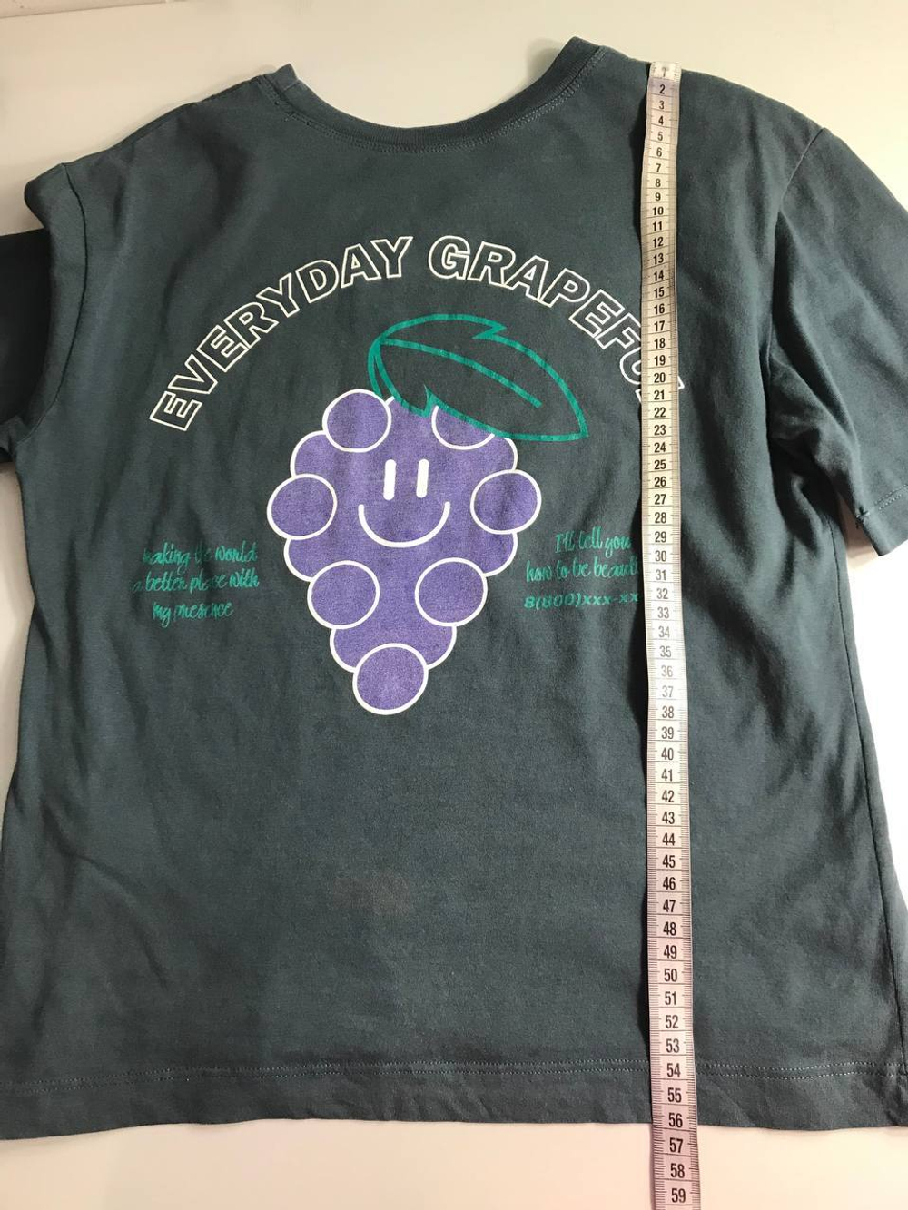 Футболка базовая с принтом, визуально на 46 размер