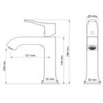 Смеситель для раковины WONZON & WOGHAND FLEX, Темный графит (WW-88018072-BGM)