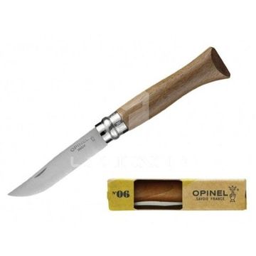 НОЖ OPINEL №6, НЕРЖАВЕЮЩАЯ СТАЛЬ, ОРЕХОВАЯ РУКОЯТЬ