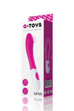 Силиконовый G-вибратор A-Toys (10 режимов) (Цвет: розовый с белым)