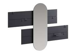 Вешалка Stripe L горизонтальная с зеркалом 60*160 см (черный)