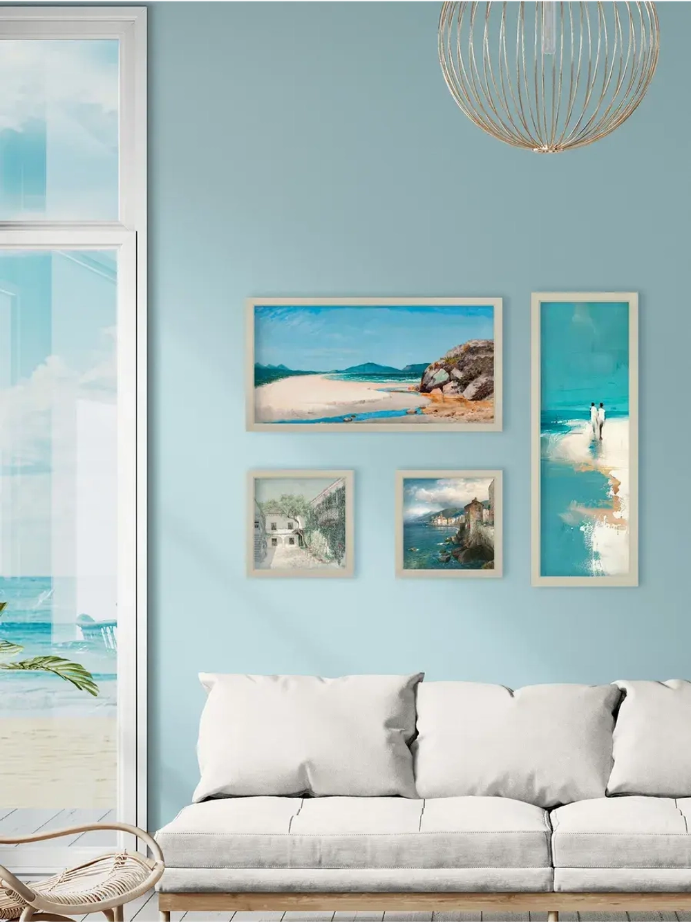 Картина на натуральном холсте настенная интерьерная 33*63 см