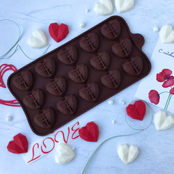 Форма силиконовая «Хрустальные сердца» 15 ячеек