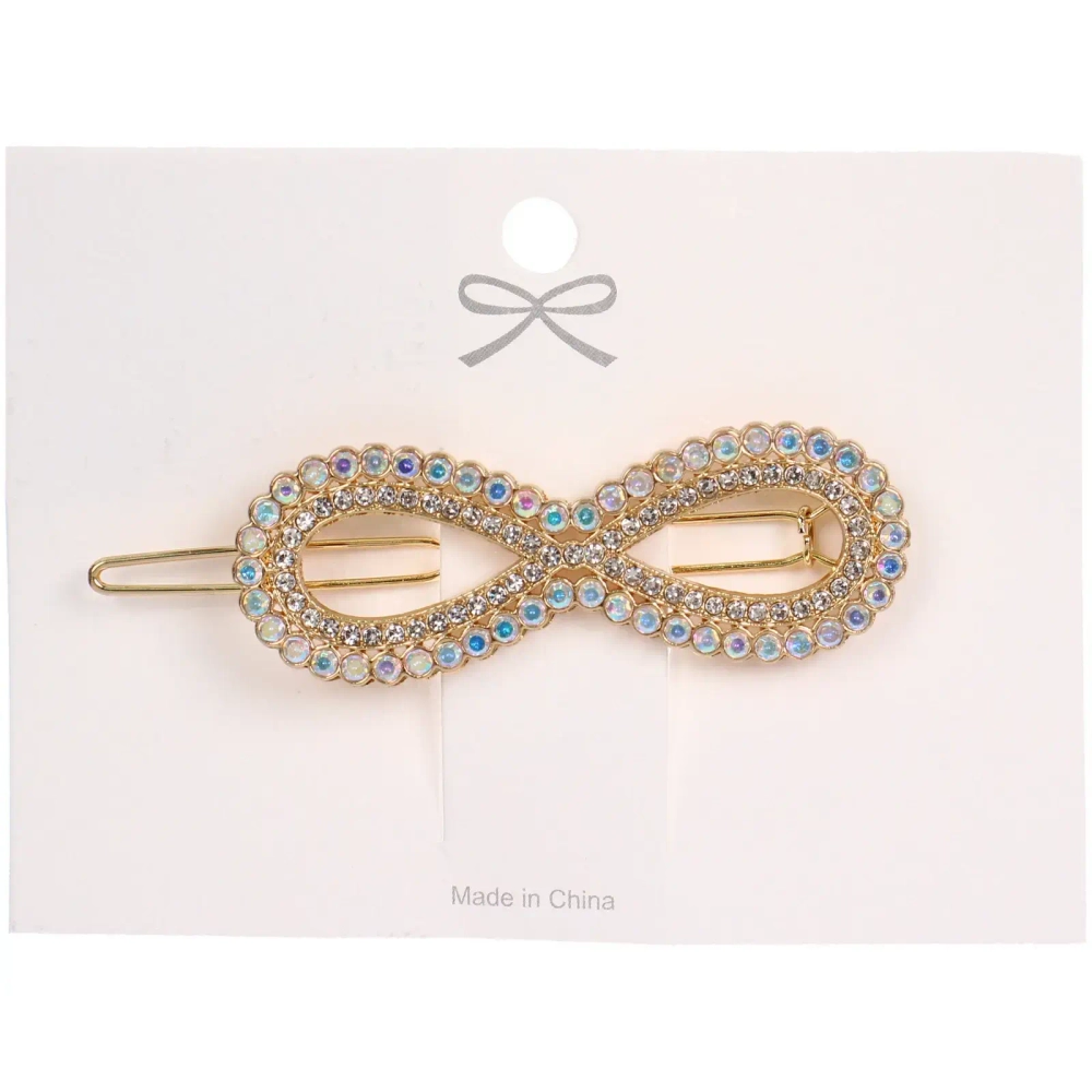 Зажим для волос 1шт на блистере «БИСКВИТ», бесконочность, цвет золото, 6*1.5см●