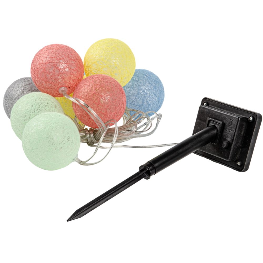 USL-S-139-PM2000 COTTON BALLS Садовая гирлянда на солнечной батарее Клубки. 10 светодиодов. Теплый белый свет. 1xАА Ni-Mh аккумулятор в-к. IP44. TM Uniel