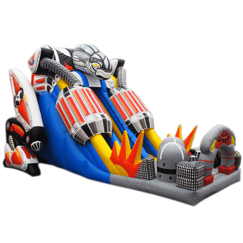 Коммерческий надувной батут-горка "Робот" 15*8*10 м